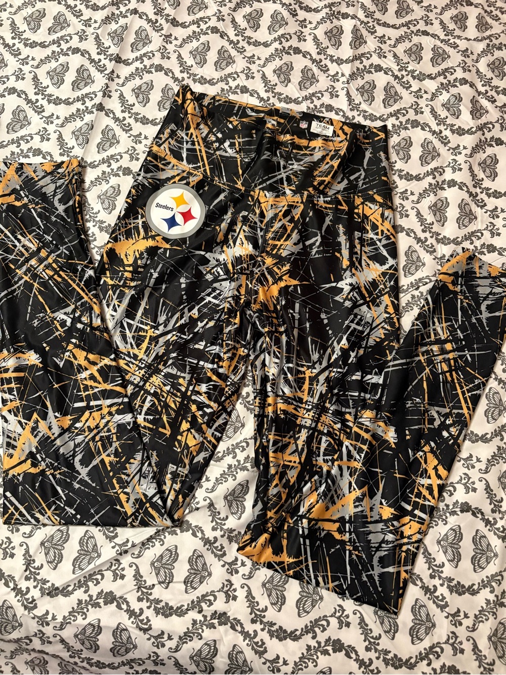 NFL Women's Black, Gold & Gray Steelers Splash Leggings